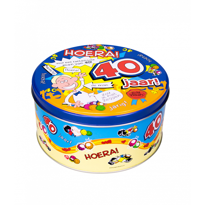 Wypełniona puszka ze słodyczami 40 lat (mężczyzna) – 500 g