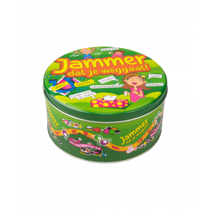 Wypełniona puszka ze słodyczami Szkoda, że odchodzisz – 500 g