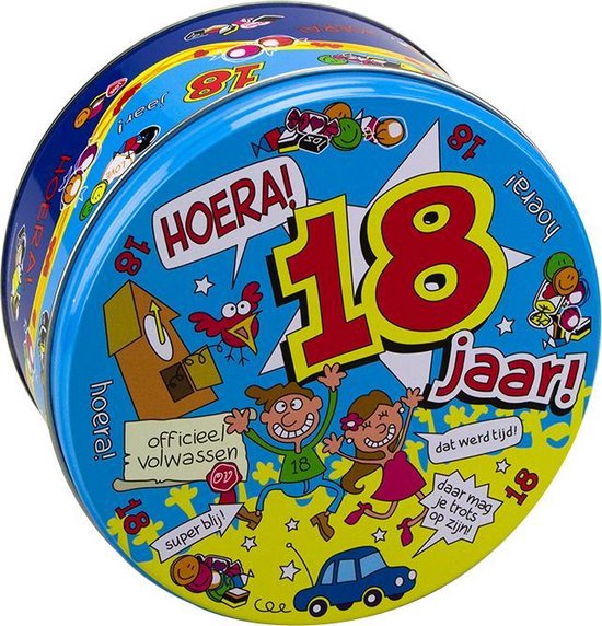 Wypełniona puszka ze słodyczami 18 lat – 500 g