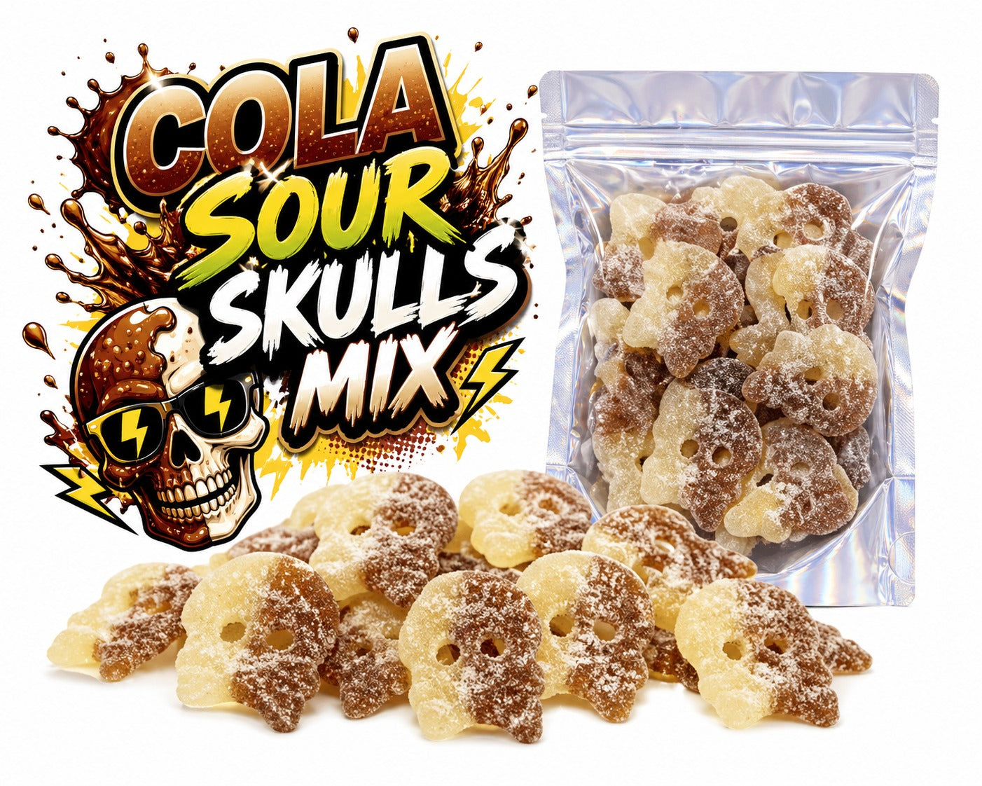 Bubs Kwaśne czaszki o smaku coli 250 g