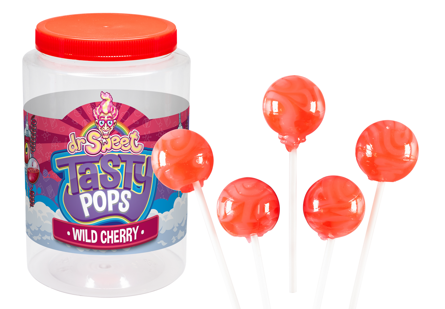 Dr. Sweet Tasty Pop Dzika Wiśnia 70 sztuk