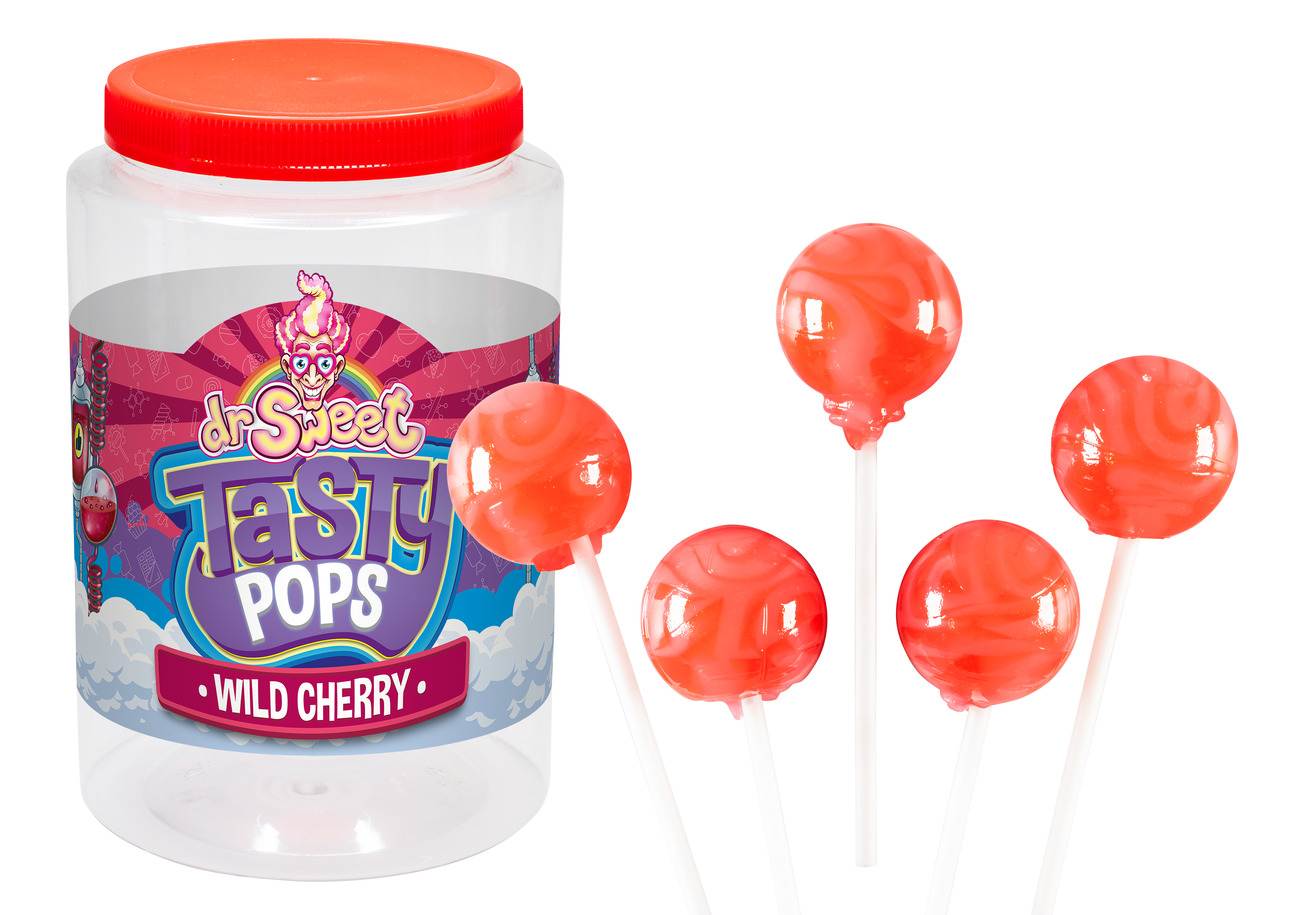 Dr. Sweet Tasty Pop Dzika Wiśnia 70 sztuk