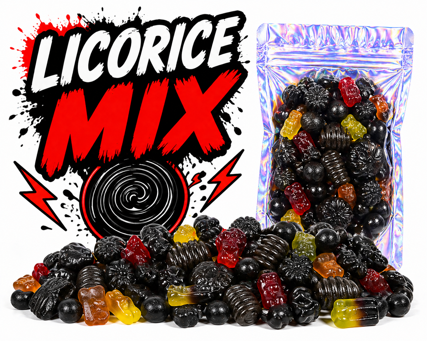 Słodki i ciągnący Mix lukrecjowy