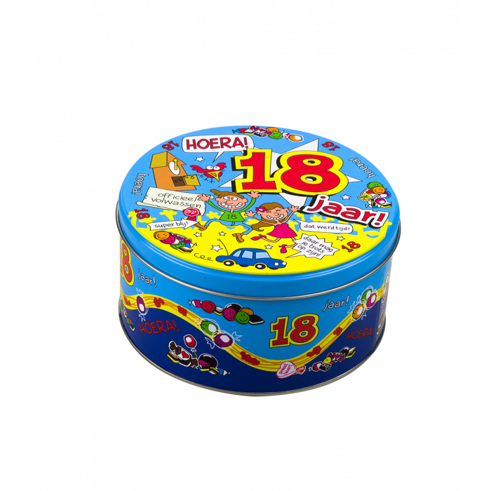 Wypełniona puszka ze słodyczami 18 lat – 500 g