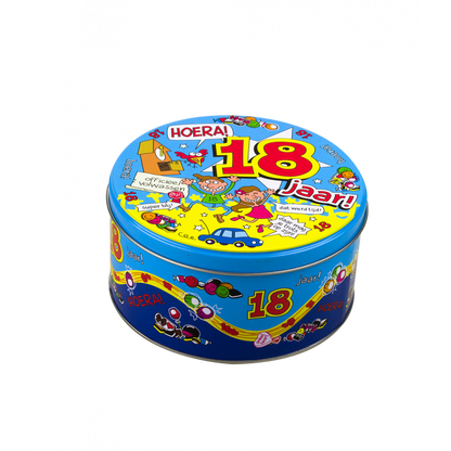 Wypełniona puszka ze słodyczami 18 lat – 500 g